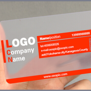 Transparent plastic business cards in Lagos