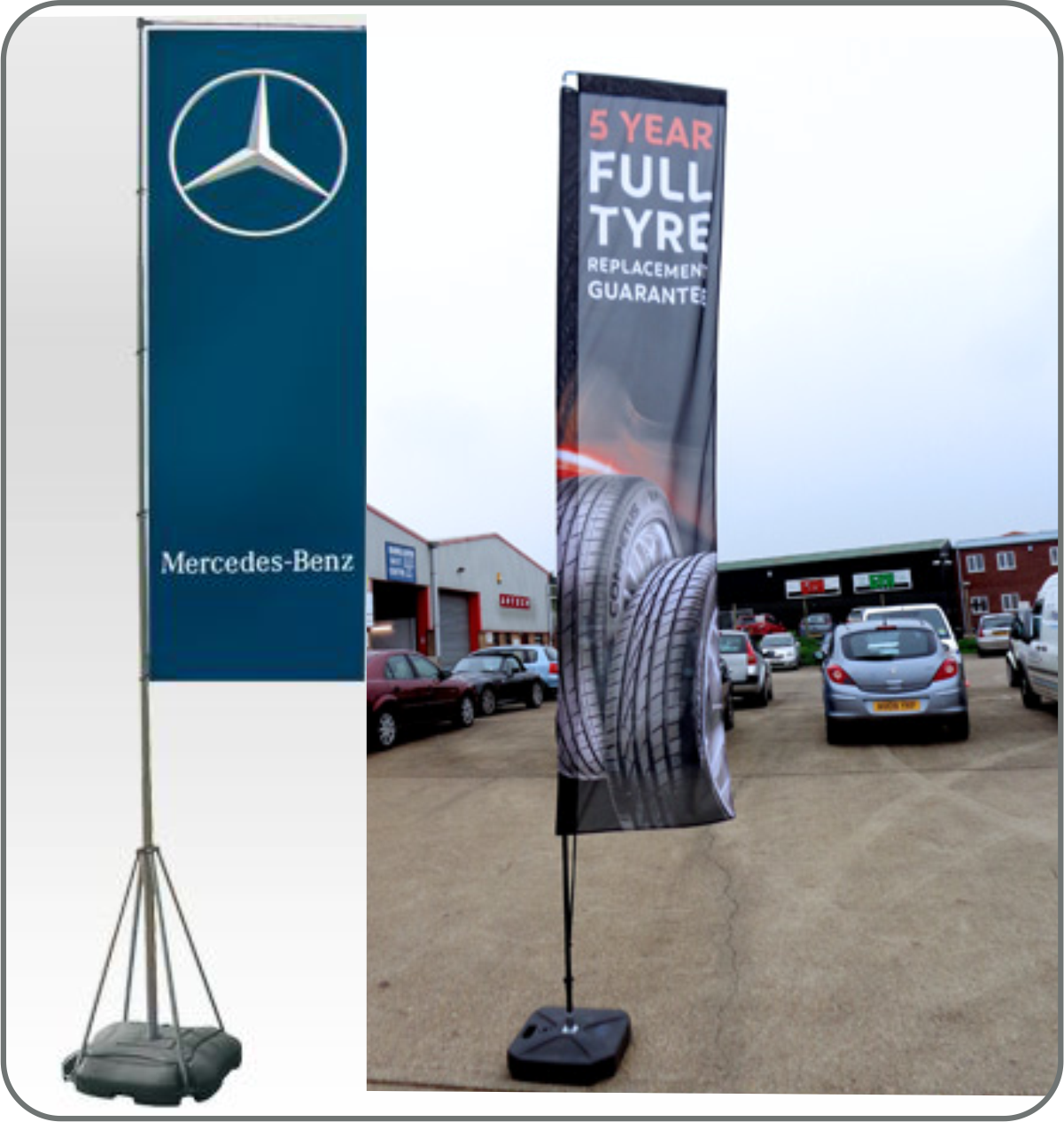 Giant flagpole banner production in Lagos