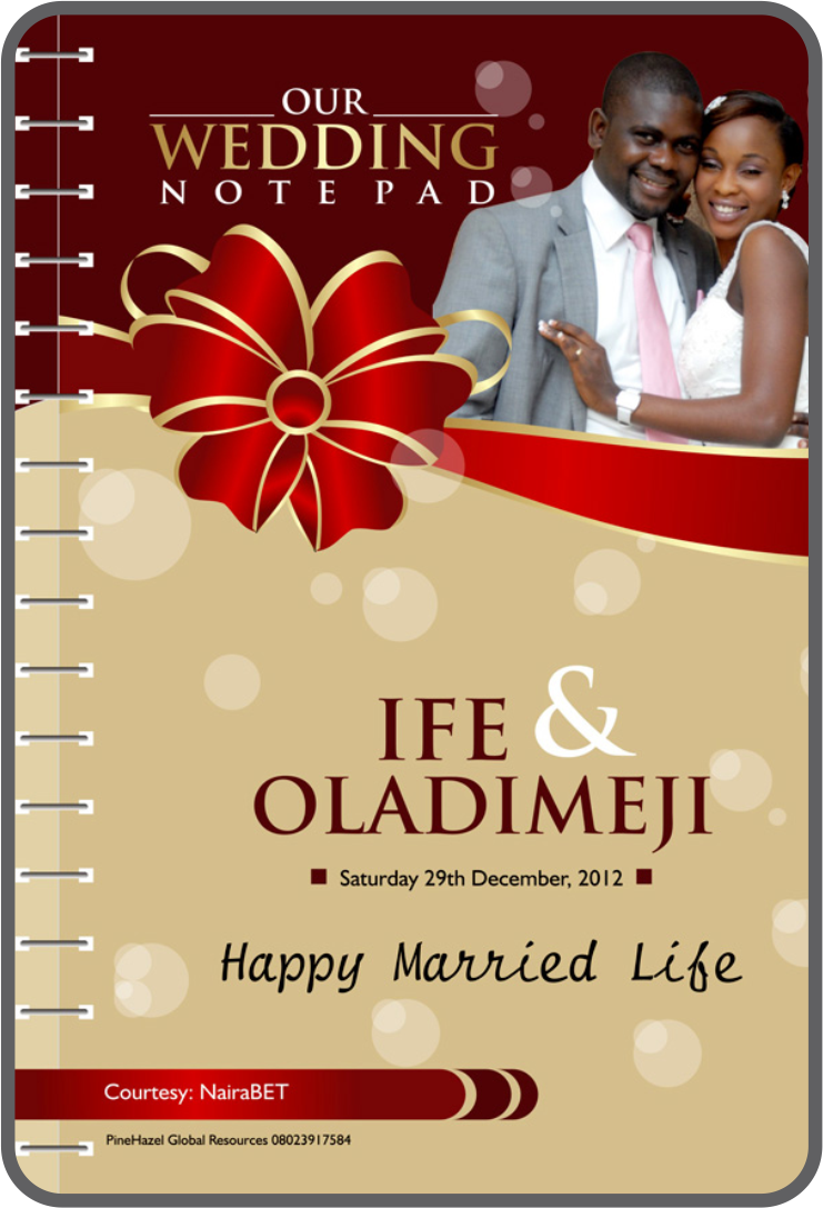 Branded wedding jotters